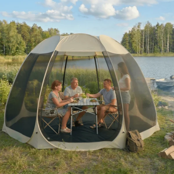 product-14823-0-1 CAMA pavilion 395 cm foișor de grădină bej/negru — MOBILA