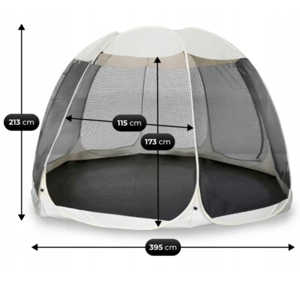 product-14823-1 CAMA pavilion 395 cm foișor de grădină bej/negru — MOBILA