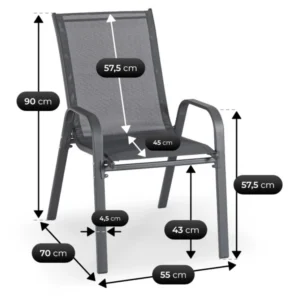 LIBERTY Set mobilier de grădină negru — MOBILA