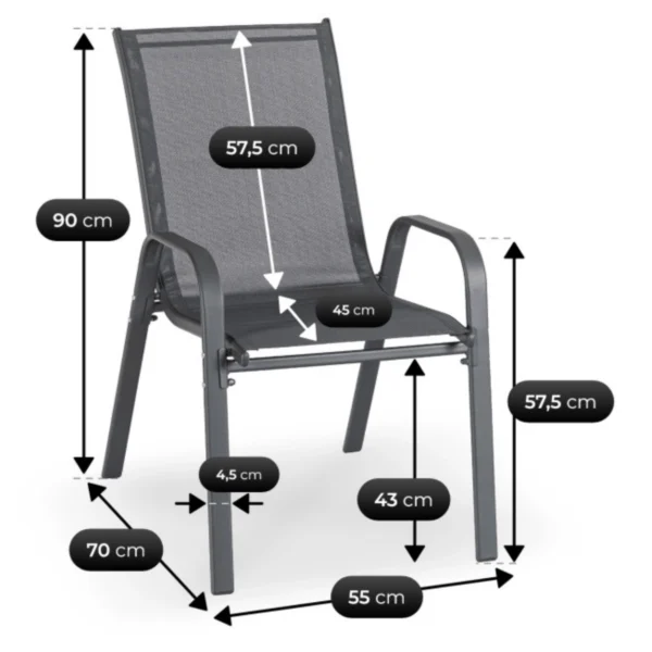 LIBERTY Set mobilier de grădină negru — MOBILA