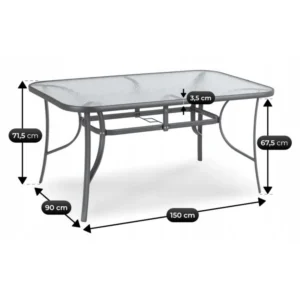 LIBERTY Set mobilier de grădină negru — MOBILA