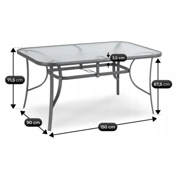 LIBERTY Set mobilier de grădină negru — MOBILA