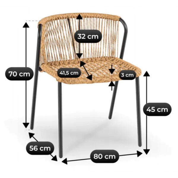 product-14828-8 TRISTE Set mobilier de grădină maro/negru — MOBILA