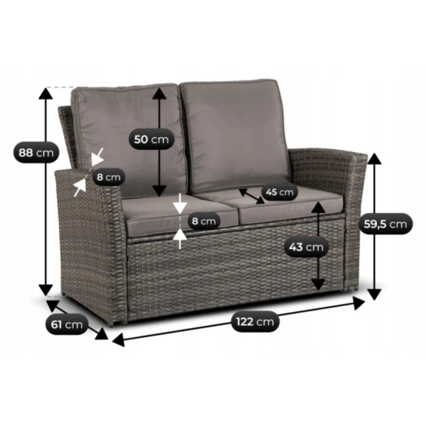 product-14829-10 DELGADO Set mobilier de grădină gri — MOBILA