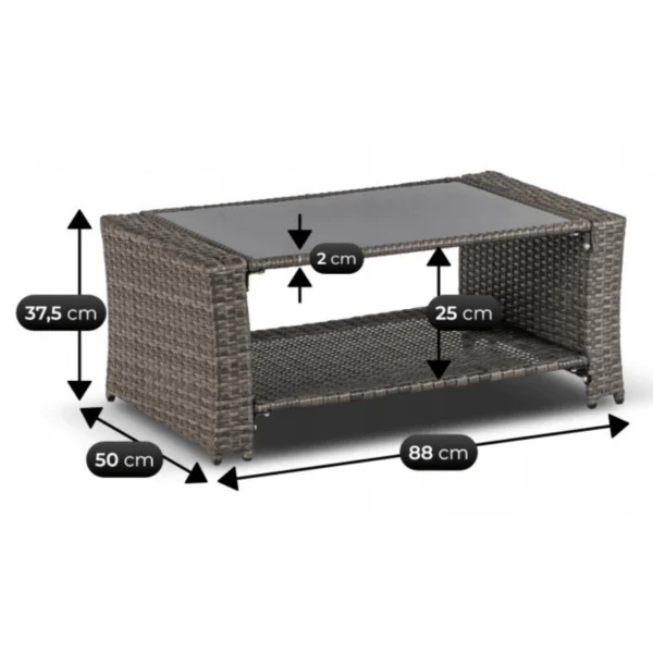 product-14829-12 DELGADO Set mobilier de grădină gri — MOBILA
