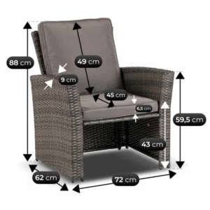 product-14829-9 DELGADO Set mobilier de grădină gri — MOBILA
