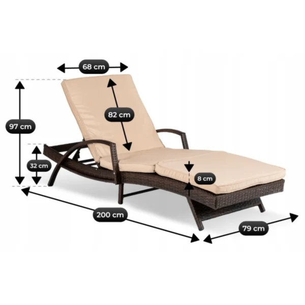 Fotoliu de grădină FELIZ Brown/Beige Technorattan — MOBILA