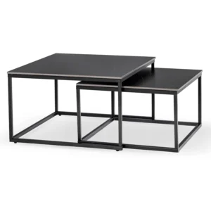 Set de măsuțe din ceramică TENOR Marmur negru/Negru
