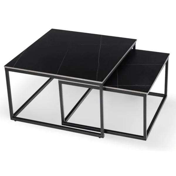 set-de-masute-din-ceramica-tenor-marmur-negru-negru-5 Set masă ceramică TENOR Marmură neagră/Negru — Măsuțe și banchete
