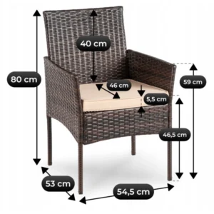 Set de mobilier de grădină AZUL Brown/Beige — MOBILA