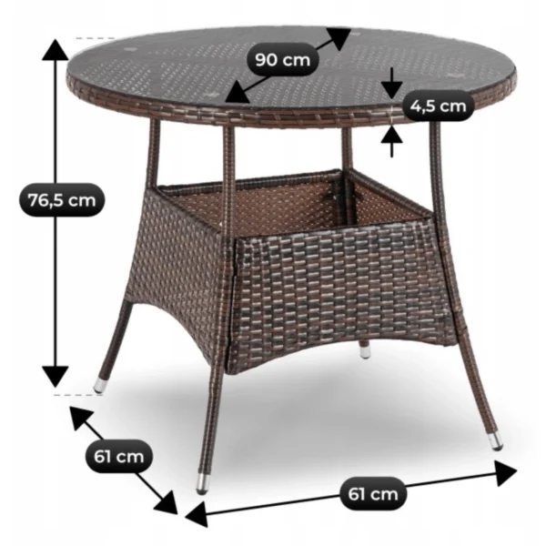 Set de mobilier de grădină AZUL Brown/Beige — MOBILA