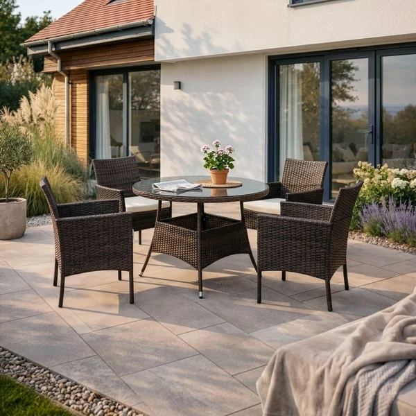 Set de mobilier de grădină AZUL Brown/Beige — MOBILA