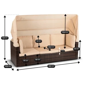 Set mobilier de grădină CALIENTE Brown/Beige — MOBILA