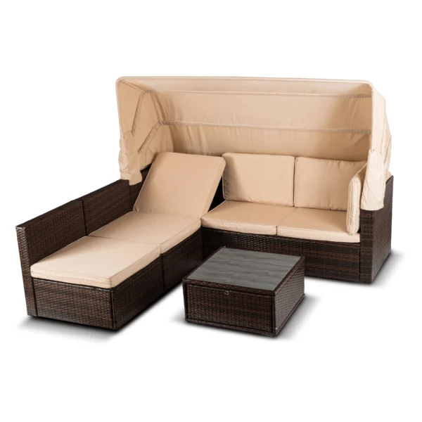 Set mobilier de grădină CALIENTE Brown/Beige — MOBILA