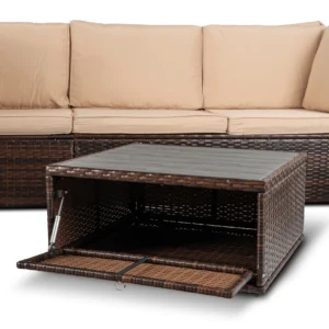 Set mobilier de grădină CALIENTE Brown/Beige — MOBILA