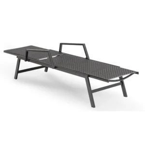 ROULE Technorattan Garden Lounger negru — MOBILA