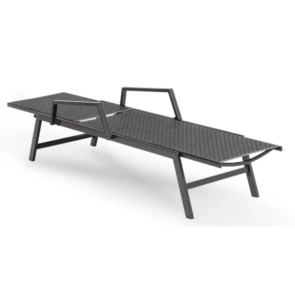 ROULE Technorattan Garden Lounger negru — MOBILA