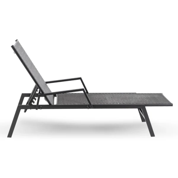 ROULE Technorattan Garden Lounger negru — MOBILA
