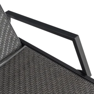 ROULE Technorattan Garden Lounger negru — MOBILA