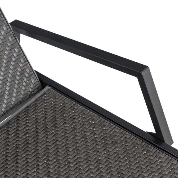 ROULE Technorattan Garden Lounger negru — MOBILA