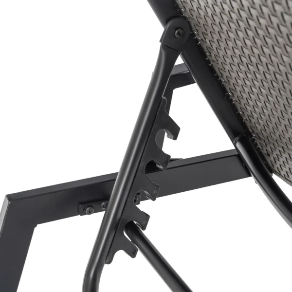 ROULE Technorattan Garden Lounger negru — MOBILA