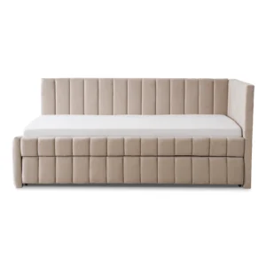 Pat 90x200 VILLEMO Catifea bej — MOBILA