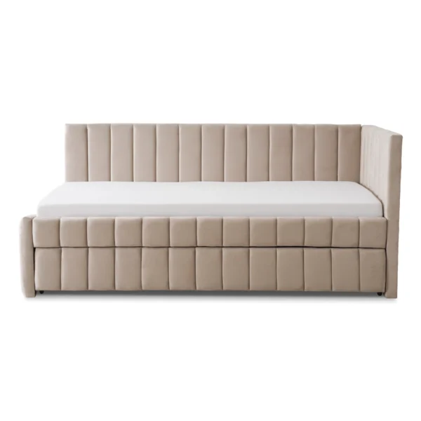 Pat 90x200 VILLEMO Catifea bej — MOBILA