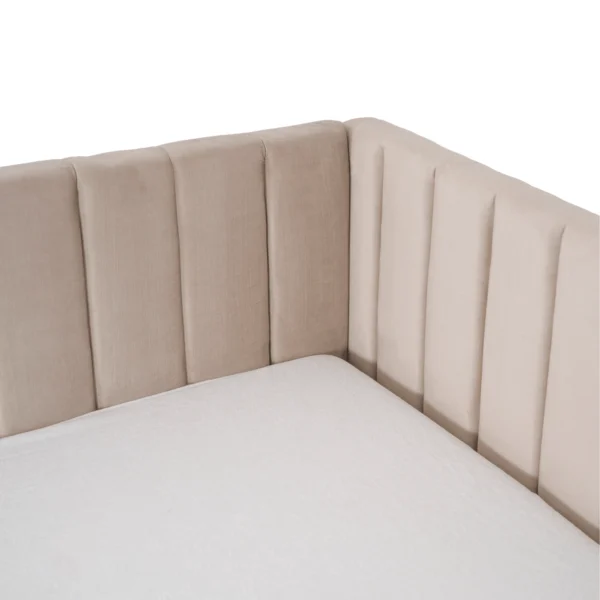 Pat 90x200 VILLEMO Catifea bej — MOBILA