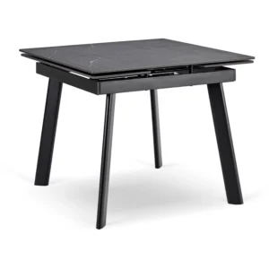 LARES Ceramic Folding Table 90-150 cm Black Marble/Black