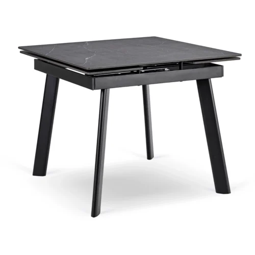 LARES Ceramic Folding Table 90-150 cm Black Marble/Black