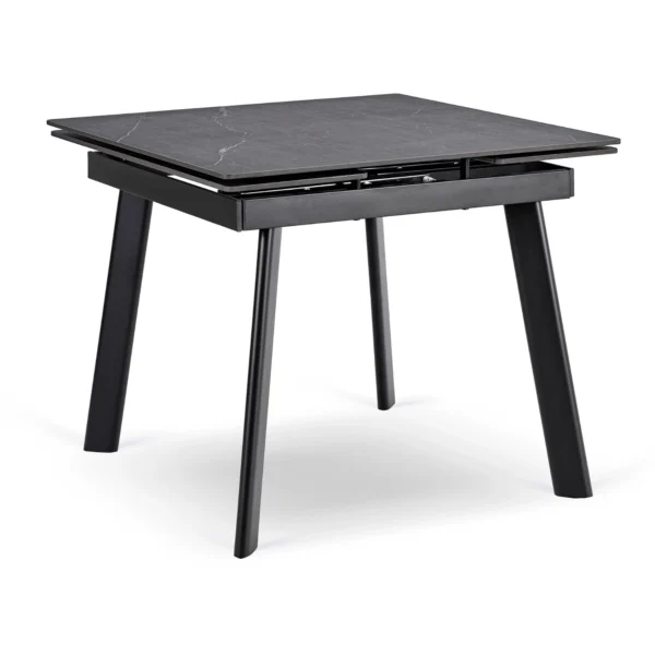 LARES Ceramic Folding Table 90-150 cm Black Marble/Black — Mese