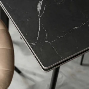 LARES Ceramic Folding Table 90-150 cm Black Marble/Black — Mese