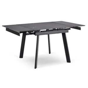 LARES Ceramic Folding Table 90-150 cm Black Marble/Black — Mese