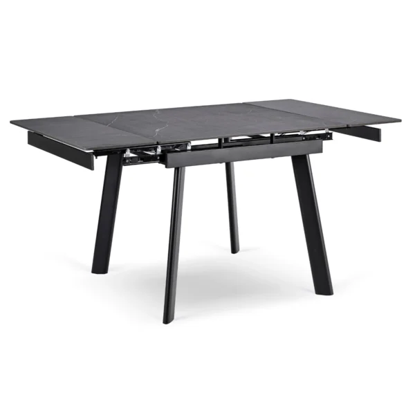 LARES Ceramic Folding Table 90-150 cm Black Marble/Black — Mese