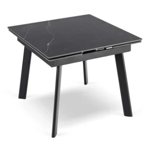 LARES Ceramic Folding Table 90-150 cm Black Marble/Black — Mese
