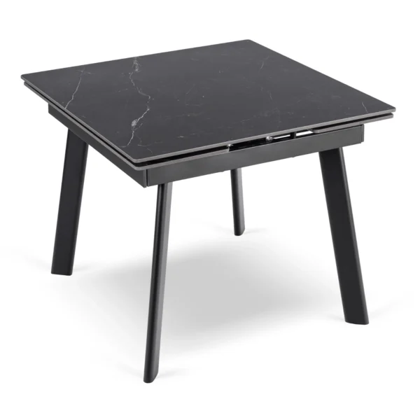 LARES Ceramic Folding Table 90-150 cm Black Marble/Black — Mese