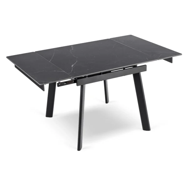 LARES Ceramic Folding Table 90-150 cm Black Marble/Black — Mese