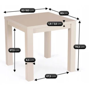 Masă pliabilă MAX 80-160 cm Macadamia Walnut — Mese