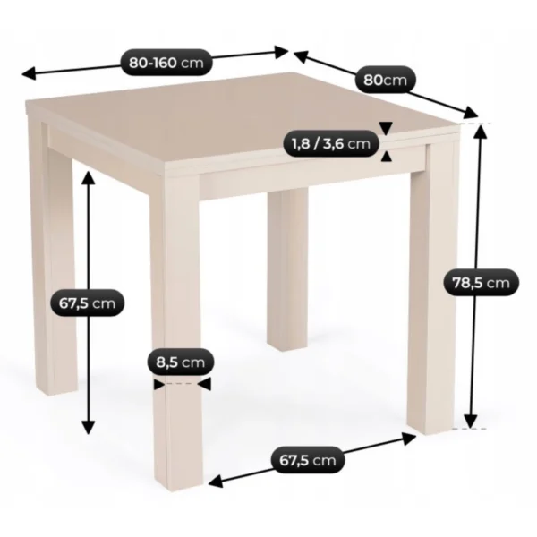 Masă pliabilă MAX 80-160 cm Macadamia Walnut — Mese