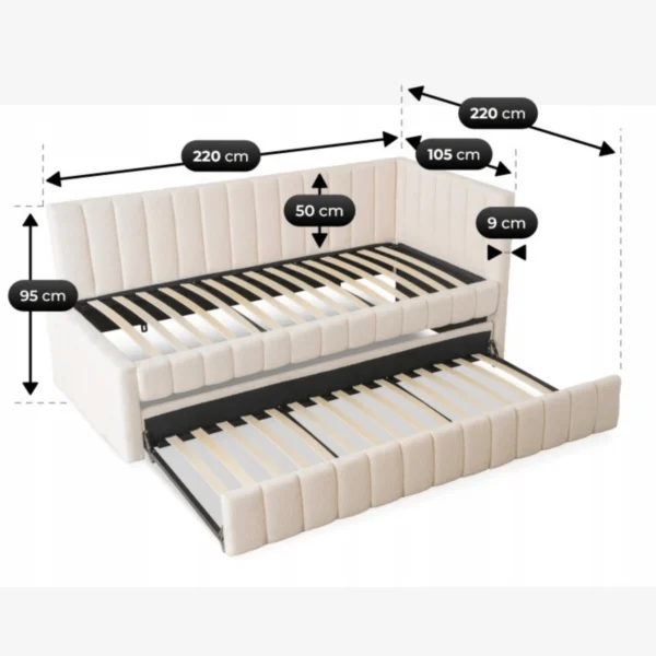 Pat 90x200 VILLEMO Cream Boucle — MOBILA
