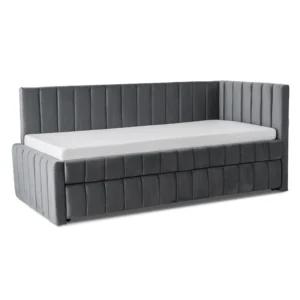 Pat 90x200 VILLEMO Gri Velour pat — MOBILA