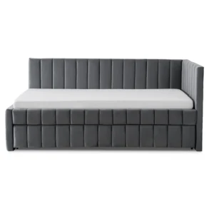Pat 90x200 VILLEMO Gri Velour pat — MOBILA
