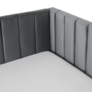 Pat 90x200 VILLEMO Gri Velour pat — MOBILA