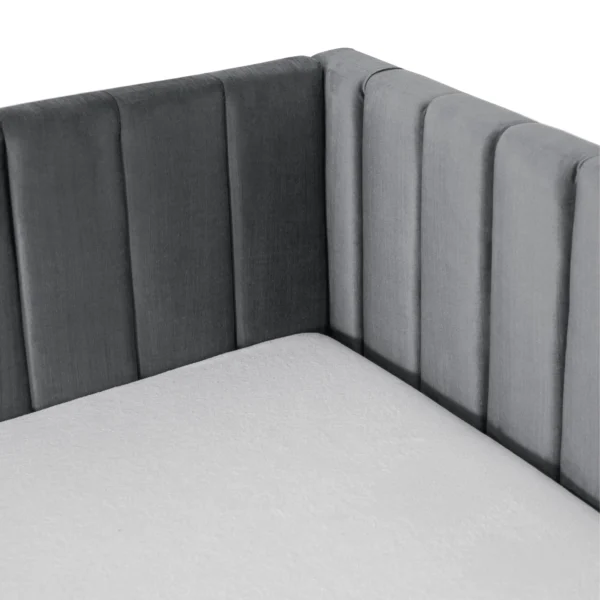 Pat 90x200 VILLEMO Gri Velour pat — MOBILA