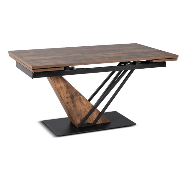 REX Masă extensibilă 160-220 cm MDF stejar rustic/negru — Mese