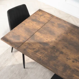 REX Masă extensibilă 160-220 cm MDF stejar rustic/negru — Mese