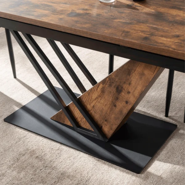 REX Masă extensibilă 160-220 cm MDF stejar rustic/negru — Mese