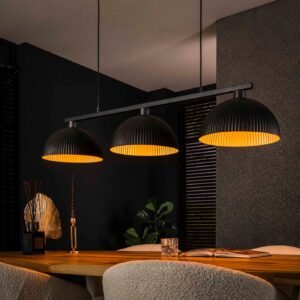 Lustra Alanas Messina – 3xE27, dimabil, metal, negru (artic schwarz), 120 cm