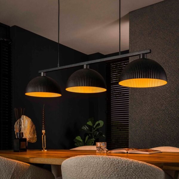 Lustra Alanas Messina – 3xE27, dimabil, metal, negru (artic schwarz), 120 cm