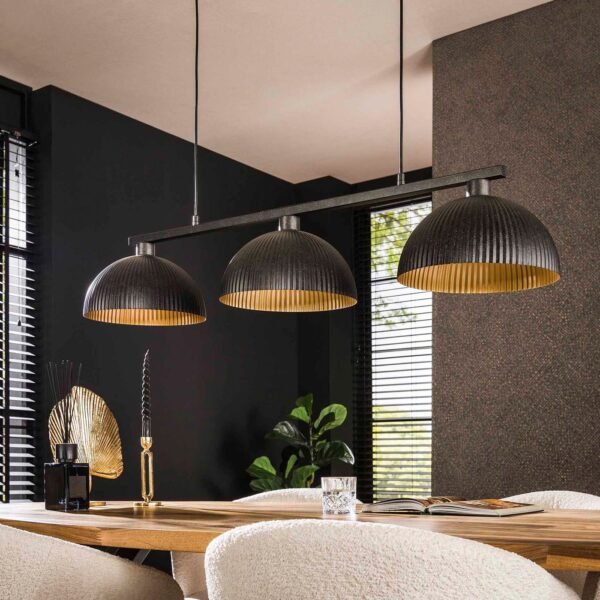 Lustra Alanas Messina – 3xE27, dimabil, metal, negru (artic schwarz), 120 cm